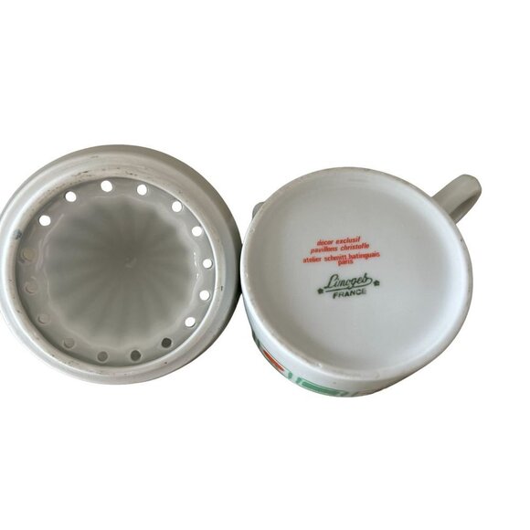 Limoges France Ceramic Lemon Juicer Reamer Squeezer White with Cherries - Picture 10 of 13